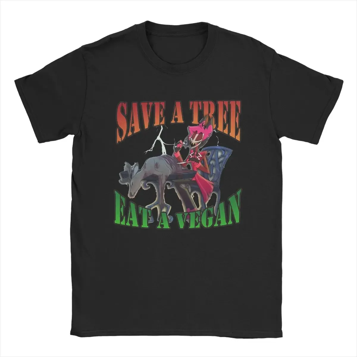 Creative Alastor Save A Tree Eat A Vegan Hazbins Hotels T-Shirt for Men 100% Cotton T Shirt Short Sleeve Tee Shirt 6XL Clothing
Creative Alastor Save A Tree Eat A Vegan Hazbins Hotels T-Shirt for Men 100% Cotton T Shirt Short Sleeve Tee Shirt 6XL Clothing