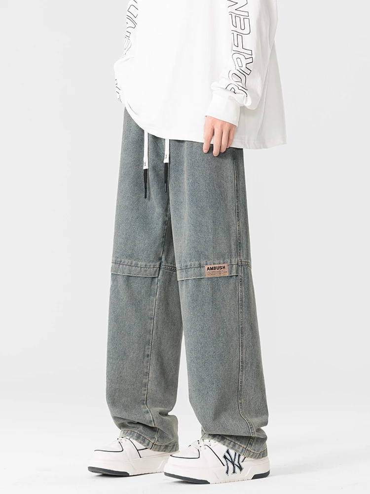 Spring Autumn Streetwear Vintage Jeans Men's Clothing Loose Straight Wide Denim Pants Casual Personalized Splicing Pants
Spring Autumn Streetwear Vintage Jeans Men's Clothing Loose Straight Wide Denim Pants Casual Personalized Splicing Pants