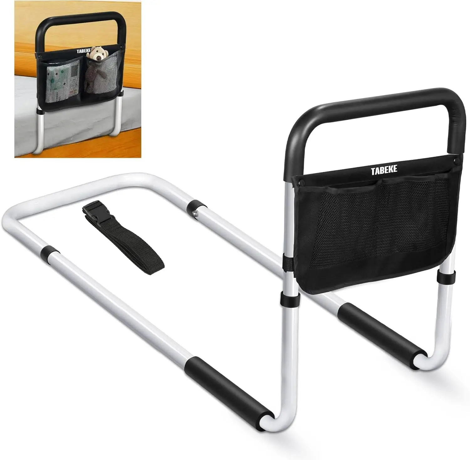 Adjustable Bed Rail for Elderly Safety, Heavy Duty Steel Bed Assist Rail with Non-Slip Handle and Storage Pockets for King Queen
Adjustable Bed Rail for Elderly Safety, Heavy Duty Steel Bed Assist Rail with Non-Slip Handle and Storage Pockets for King Queen