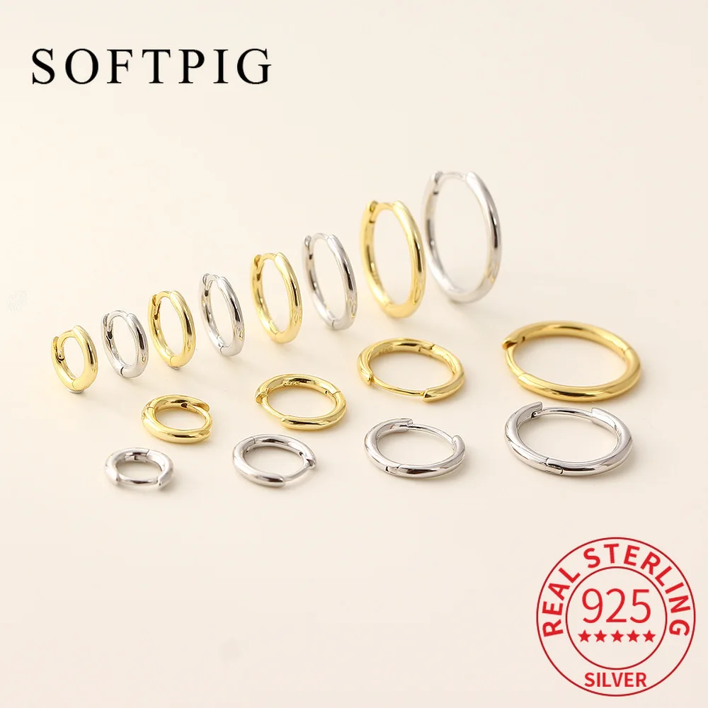 SOFTPIG Real 925 Sterling Silver 14K Gold Round Hoop Earrings for Women Classic Fine Jewelry Light Luxury Accessories
SOFTPIG Real 925 Sterling Silver 14K Gold Round Hoop Earrings for Women Classic Fine Jewelry Light Luxury Accessories