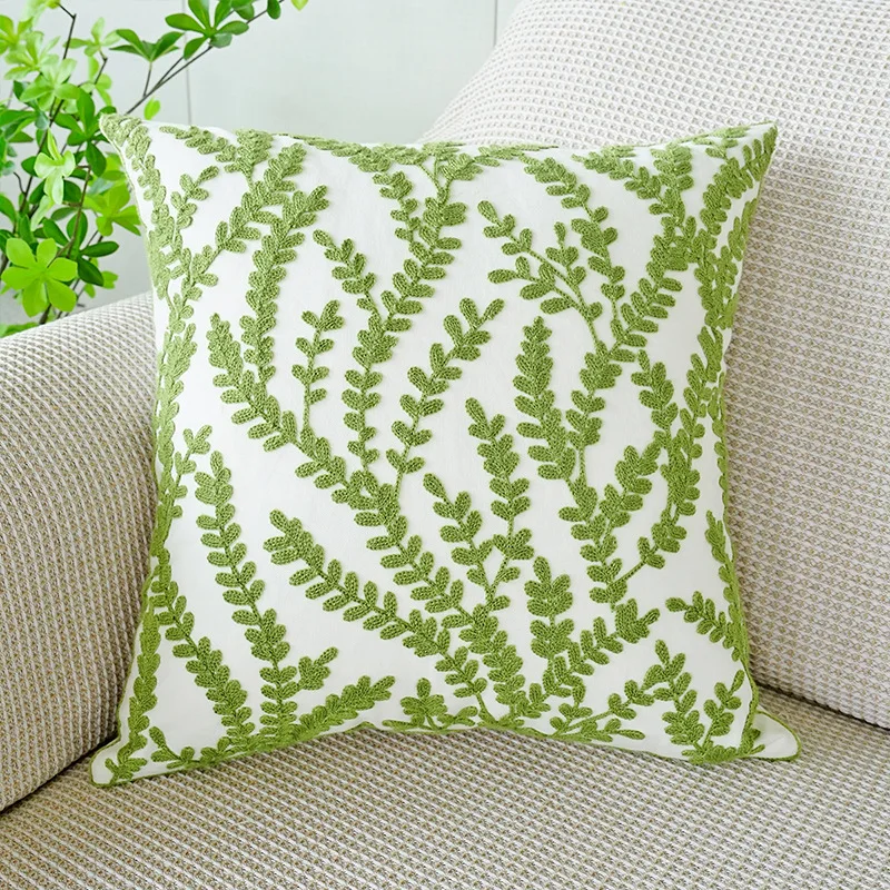 Green Leaf Pillows Embroidered Cover Home Decorative Square Cushion Case For Sofa 45x45cm Living Room Cotton Cushion Covers
Green Leaf Pillows Embroidered Cover Home Decorative Square Cushion Case For Sofa 45x45cm Living Room Cotton Cushion Covers