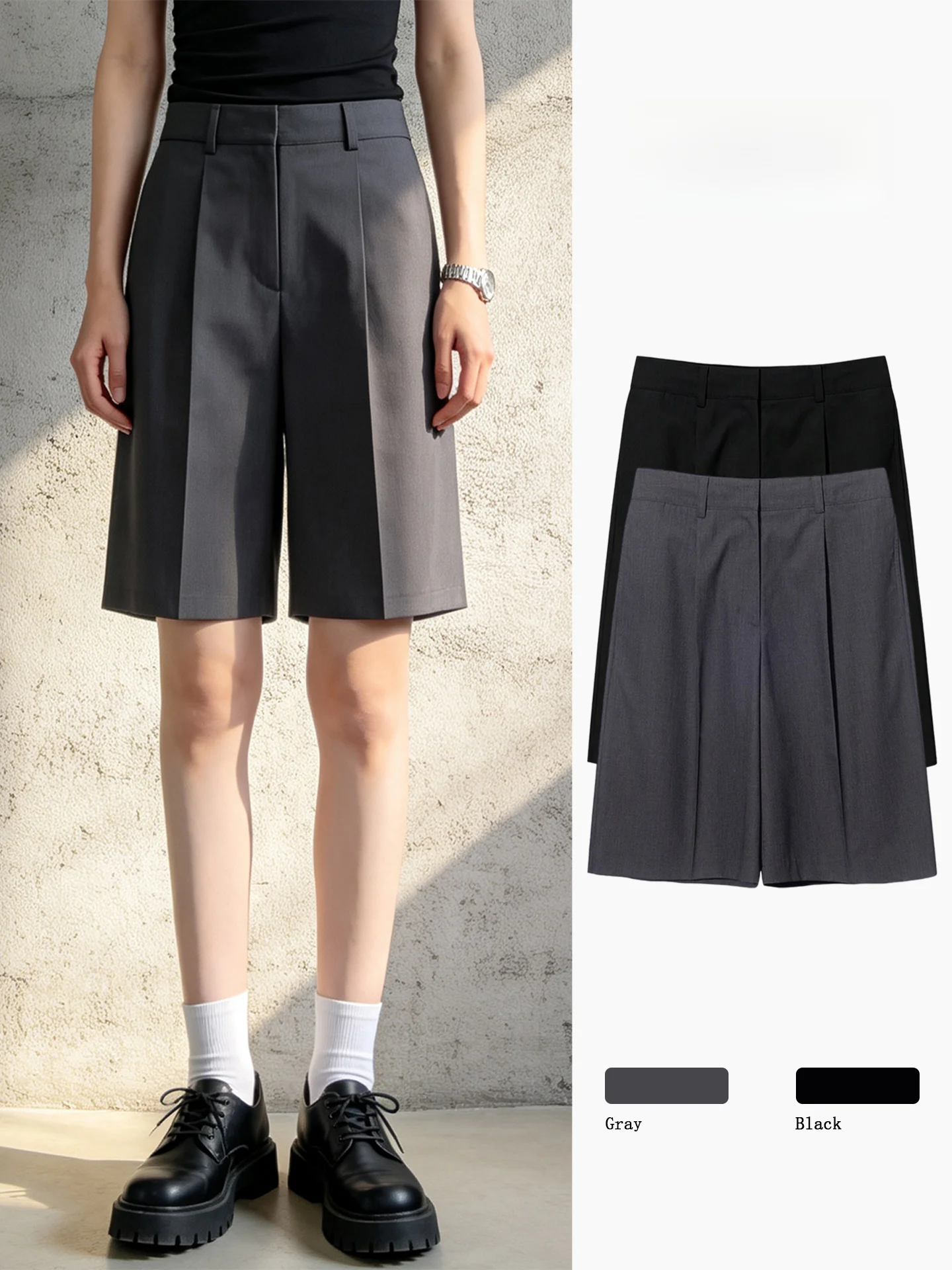High Waist A-Line Shorts Women's Summer Casual Suit Pants Commute Slimming Five-Quarter Wide Leg Pants Korean Style Pure Color
High Waist A-Line Shorts Women's Summer Casual Suit Pants Commute Slimming Five-Quarter Wide Leg Pants Korean Style Pure Color