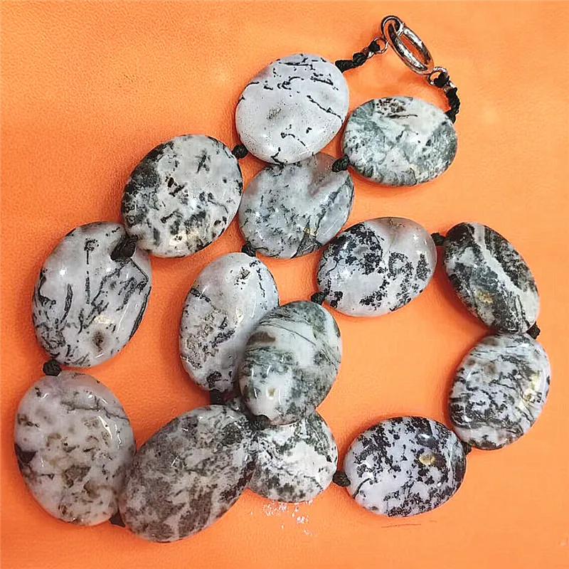 1PC MEN NECKLACE KNOTTED NATURAL MOSS AGATE STONE 40CM LENGTH BEADS SIZE 22X30MM FOR PARTY WEARINGS
1PC MEN NECKLACE KNOTTED NATURAL MOSS AGATE STONE 40CM LENGTH BEADS SIZE 22X30MM FOR PARTY WEARINGS