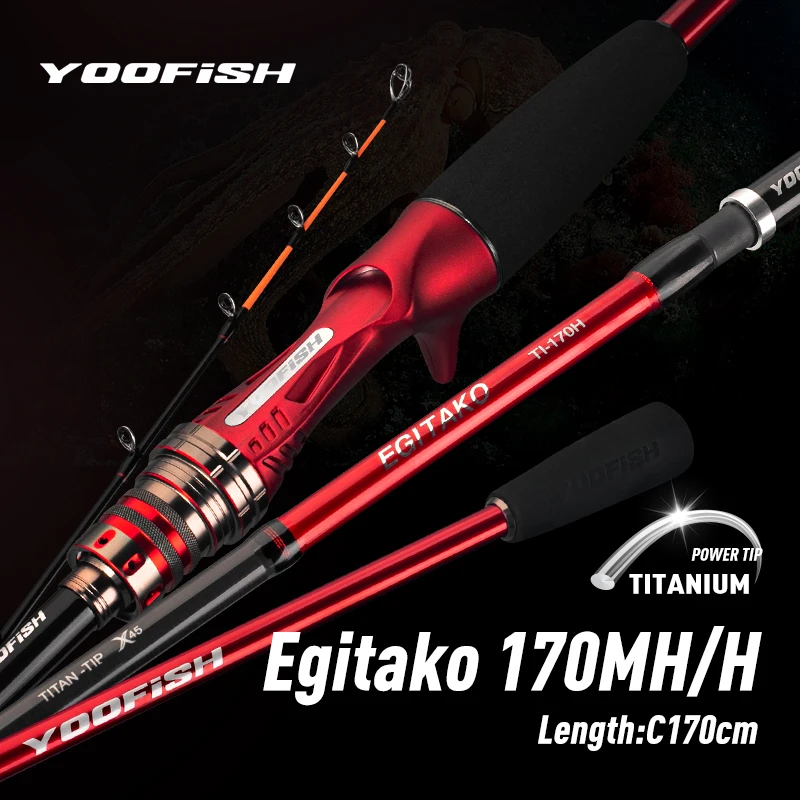 YOOFISH EGITAKO Carbon 170MH/H 2 Section Octopus Fishing Rods Tianium Tip Cuttlefish Fishing Casting Rod Squid Boat Fishing Rods
YOOFISH EGITAKO Carbon 170MH/H 2 Section Octopus Fishing Rods Tianium Tip Cuttlefish Fishing Casting Rod Squid Boat Fishing Rods