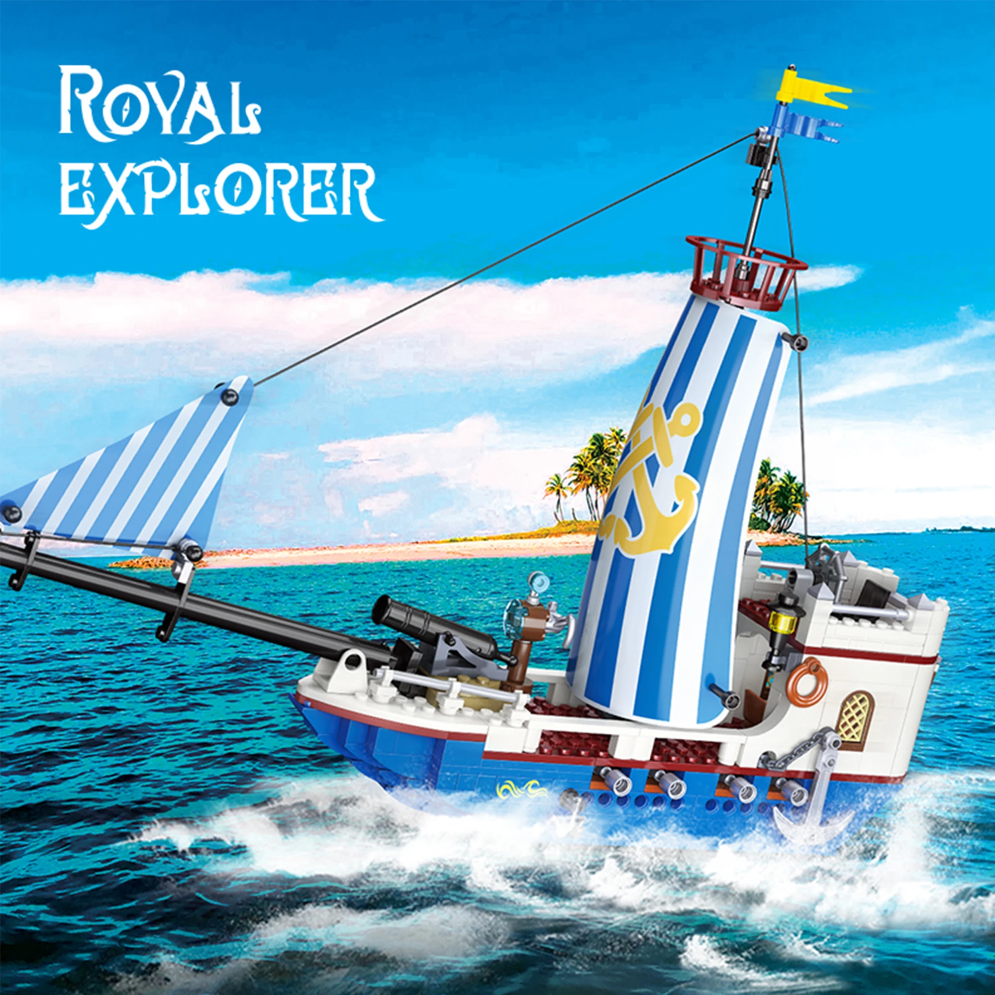 414 шт., парусник Royal Explorer, строительные блоки, настольный орнамент, пиратский корабль, классическая модель корабля, кирпичи, игрушки для детей, взрослых, подарки
414 шт., парусник Royal Explorer, строительные блоки, настольный орнамент, пиратский корабль, классическая модель корабля, кирпичи, игрушки для детей, взрослых, подарки