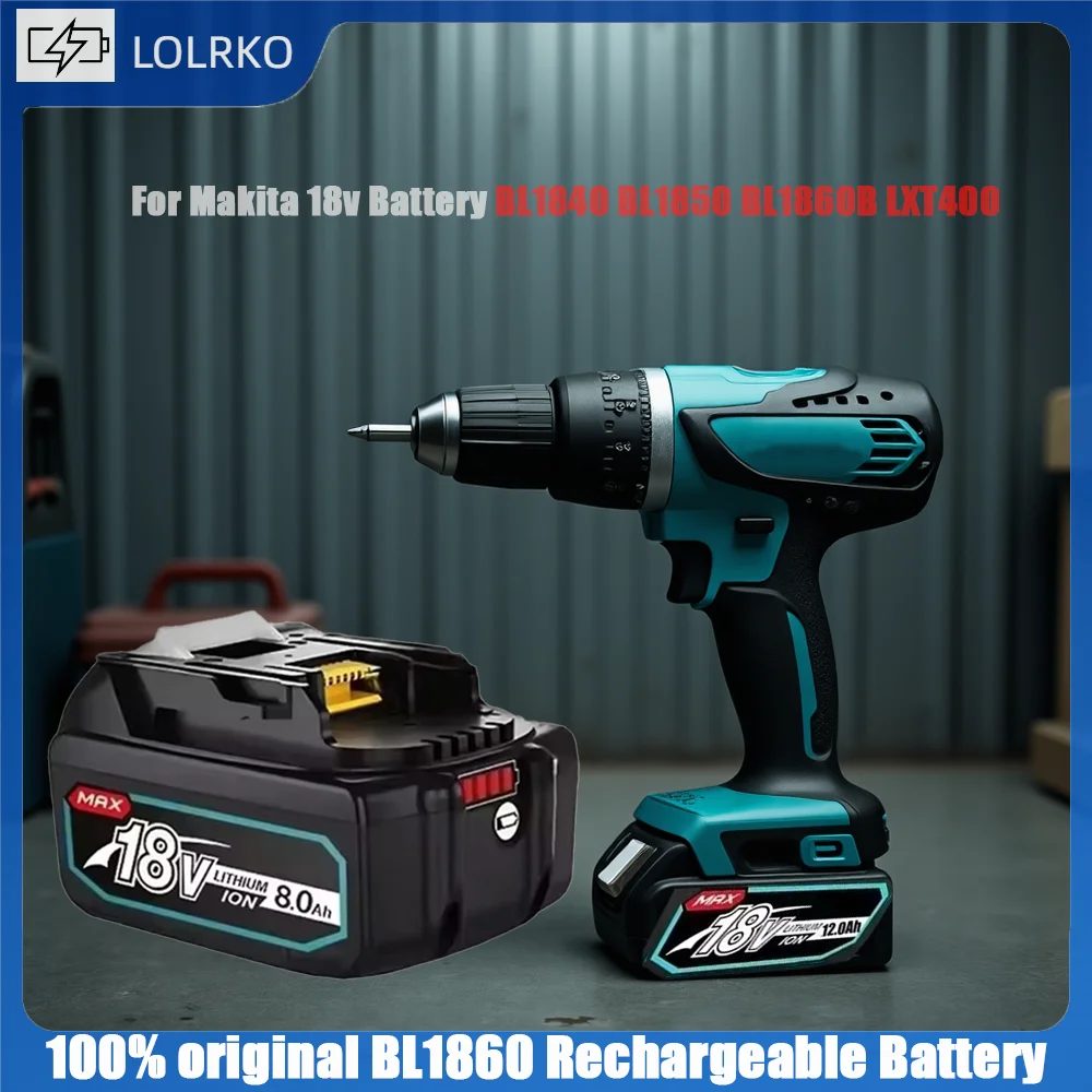 100% original BL1860 Rechargeable Battery 18V 12000mAh Lithium ion for Makita 18v Battery BL1840 BL1850 BL1860B LXT400 + Charger
100% original BL1860 Rechargeable Battery 18V 12000mAh Lithium ion for Makita 18v Battery BL1840 BL1850 BL1860B LXT400 + Charger