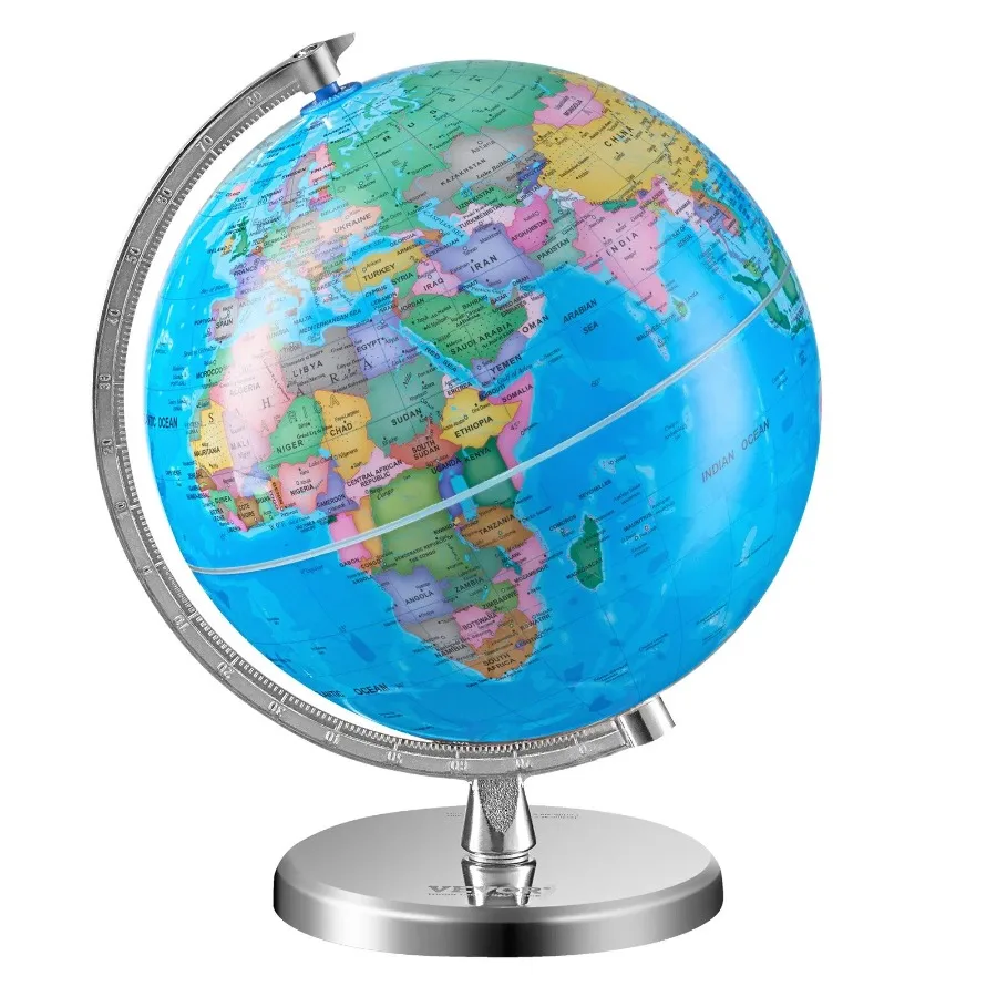 Rotating World Globe with Stand 8 in 203.2 mm Educational Geographic Globe with Precise Time Zone ABS Material 360° Spinning G
Rotating World Globe with Stand 8 in 203.2 mm Educational Geographic Globe with Precise Time Zone ABS Material 360° Spinning G