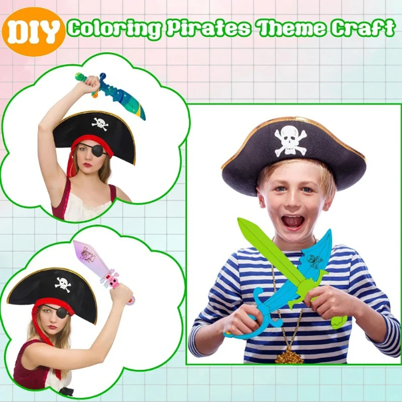 Kids Wooden Pirate Themed Sword Set Unfinished Painting Props Halloween Art Activities Birthday no color pen coloured ribbon
Kids Wooden Pirate Themed Sword Set Unfinished Painting Props Halloween Art Activities Birthday no color pen coloured ribbon