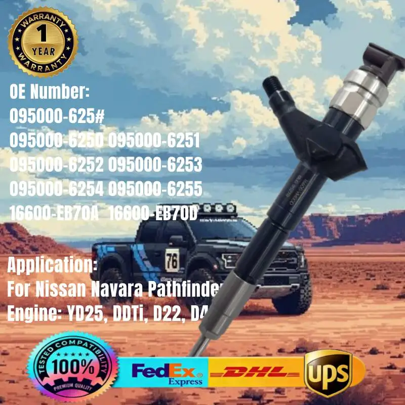 095000-6253 095000-6255 095000-6259 16600-EB70D Fuel Injector for Nissan Navara Pathfinder YD25 DDTi D22 D40 Engine
095000-6253 095000-6255 095000-6259 16600-EB70D Fuel Injector for Nissan Navara Pathfinder YD25 DDTi D22 D40 Engine