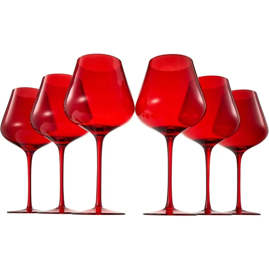 Red Ruby Crystal Wine Glasses Set of 6 Elegant 20oz Tall Drinkware for Festive Holiday and Christmas Celebrations Sophisticated
Red Ruby Crystal Wine Glasses Set of 6 Elegant 20oz Tall Drinkware for Festive Holiday and Christmas Celebrations Sophisticated