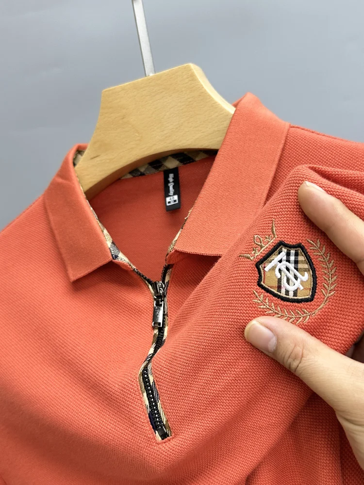 100% Cotton Summer New Lapel Casual Solid Color High Quality Summer Short Sleeve Men's Fashion Polo Shirt Shield Embroidery
100% Cotton Summer New Lapel Casual Solid Color High Quality Summer Short Sleeve Men's Fashion Polo Shirt Shield Embroidery