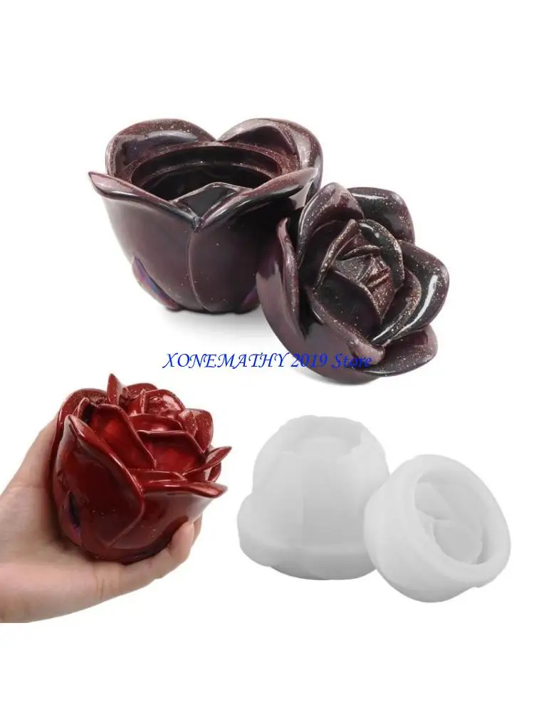 F42F Rose Flower Molds Silicone Storage Box Mould Resin Casting Mold for DIYs Craft
F42F Rose Flower Molds Silicone Storage Box Mould Resin Casting Mold for DIYs Craft