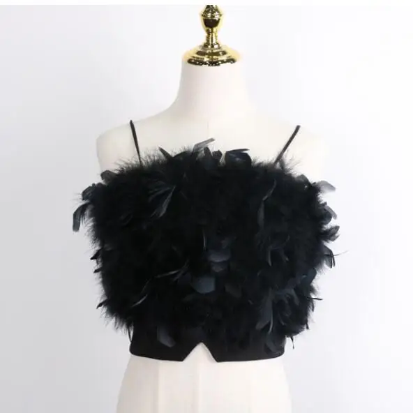 New Autumn Winter Fashion Real Ostrich Feather Tops Women Natural Turkey Feather Gilet Lady Fluffy Wraps Waistcoat Camisole
New Autumn Winter Fashion Real Ostrich Feather Tops Women Natural Turkey Feather Gilet Lady Fluffy Wraps Waistcoat Camisole