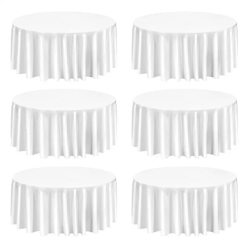 White Round Tablecloths 6 Pack, 132 Inches in Diameter, Stain- & Wrinkle- Resistant, Machine Washable Table Clothes, Polyester Fabric Table Covers for Wedding, Party, Banquet, Formal Events
White Round Tablecloths 6 Pack, 132 Inches in Diameter, Stain- & Wrinkle- Resistant, Machine Washable Table Clothes, Polyester Fabric Table Covers for Wedding, Party, Banquet, Formal Events