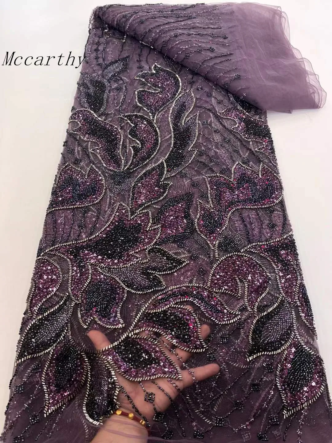 Luxury Purple French Mesh Beaded Lace Fabric 2025 High Quality African Sequins Groom Lace Fabrics For Nigerian Wedding Dress Sew
Luxury Purple French Mesh Beaded Lace Fabric 2025 High Quality African Sequins Groom Lace Fabrics For Nigerian Wedding Dress Sew