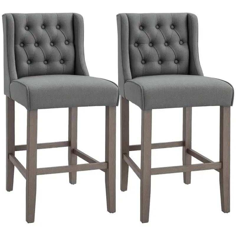 Set of 2 40Inch Button Tufted Bar stools High Counter Dining Height Chairs Grey
Set of 2 40Inch Button Tufted Bar stools High Counter Dining Height Chairs Grey