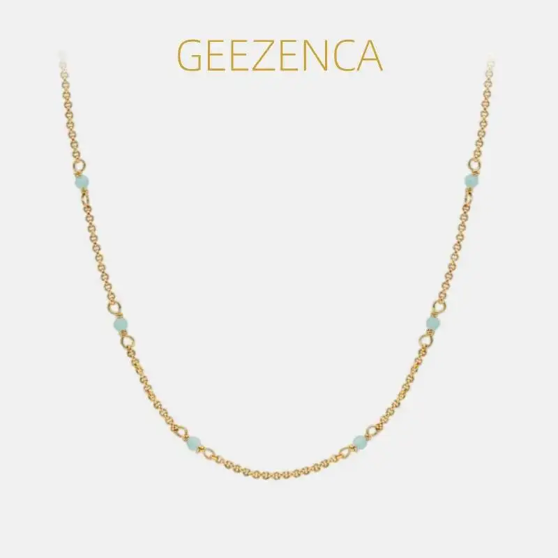 GEEZENCA 925 Silver 18K Gold Natural Amazonite Necklace 38cm 45cm Trendy Chic Simple Chokers Necklaces For Stack Gift 2024 New
GEEZENCA 925 Silver 18K Gold Natural Amazonite Necklace 38cm 45cm Trendy Chic Simple Chokers Necklaces For Stack Gift 2024 New