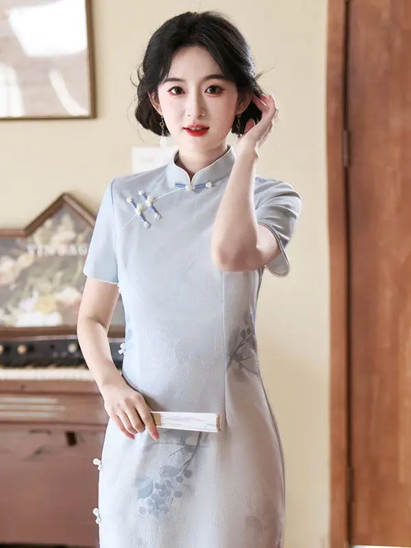 Blue Young Sle Reformed Summer Dr Chinese New Faion Women's Clothing Ele Girl Small Figure Qipao Dr
Blue Young Sle Reformed Summer Dr Chinese New Faion Women's Clothing Ele Girl Small Figure Qipao Dr