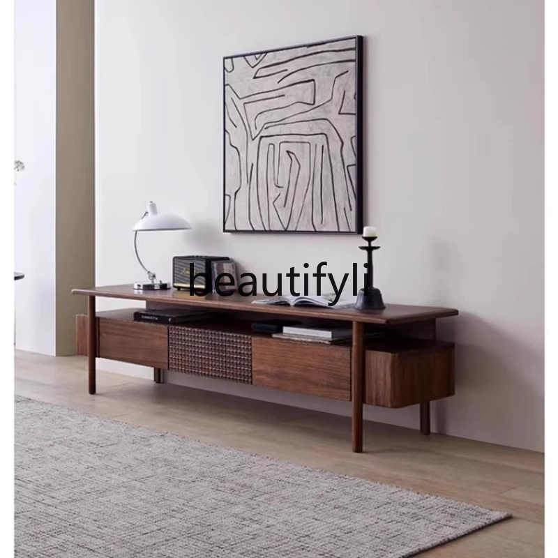 Walnut TV cabinet coffee table combination living room solid wood TV cabinet antique tea table
Walnut TV cabinet coffee table combination living room solid wood TV cabinet antique tea table