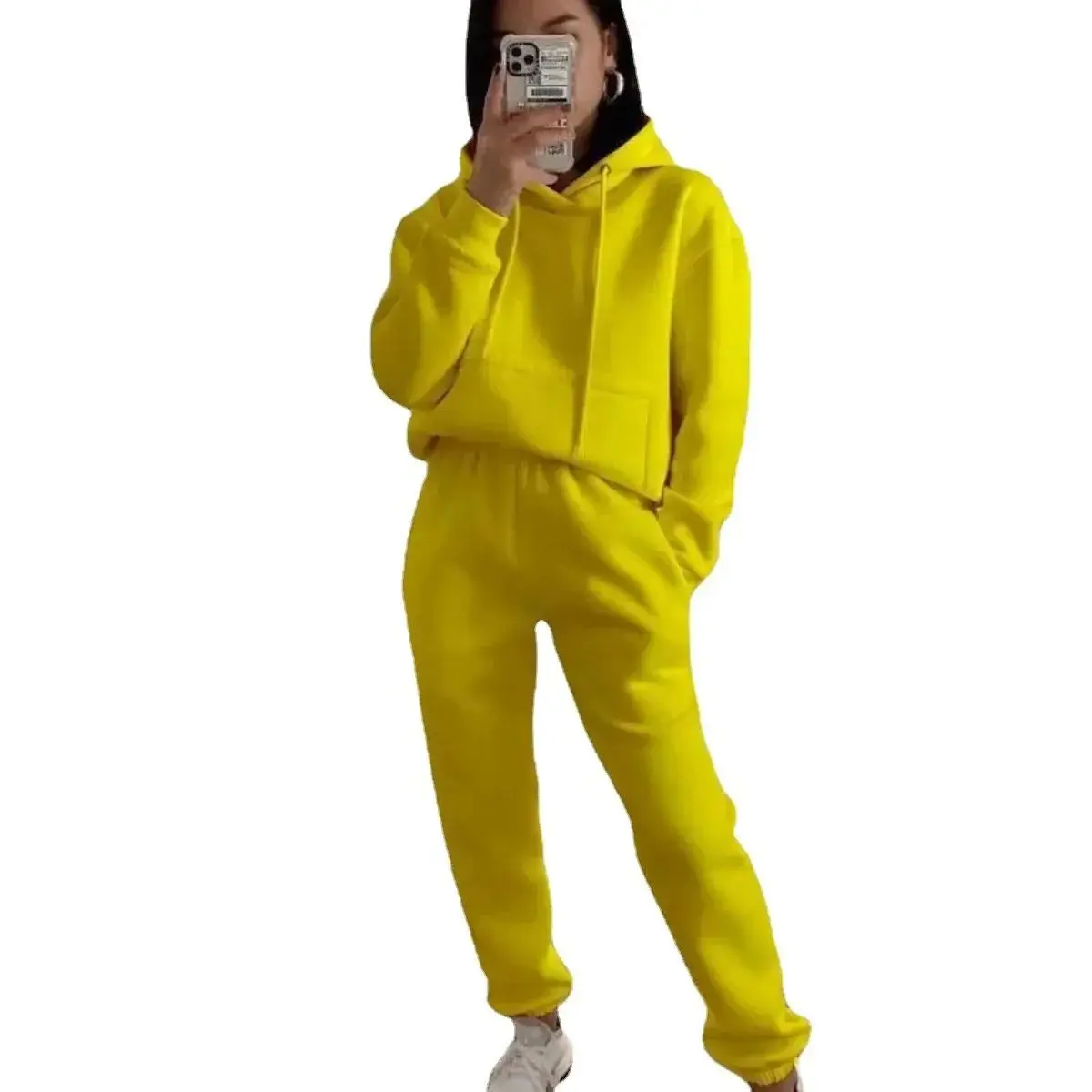 Women's Hooded Long Sved Pocket Sweatshirt Color Sp Winter Fashion Set Casual Comfortable Ladies' Clothing
Women's Hooded Long Sved Pocket Sweatshirt Color Sp Winter Fashion Set Casual Comfortable Ladies' Clothing