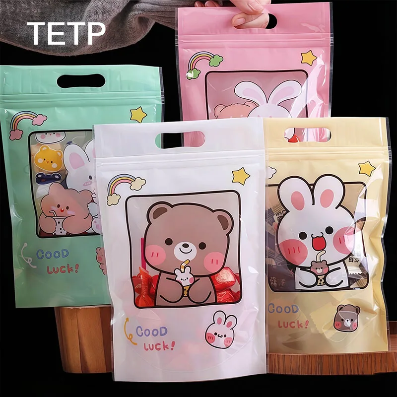 TETP Cartoon Little Bear Rabbit Transparent Food Press Seal Bag Handmade Cookies Snowflake Crisps Candy Snack Sealing Pocket
TETP Cartoon Little Bear Rabbit Transparent Food Press Seal Bag Handmade Cookies Snowflake Crisps Candy Snack Sealing Pocket