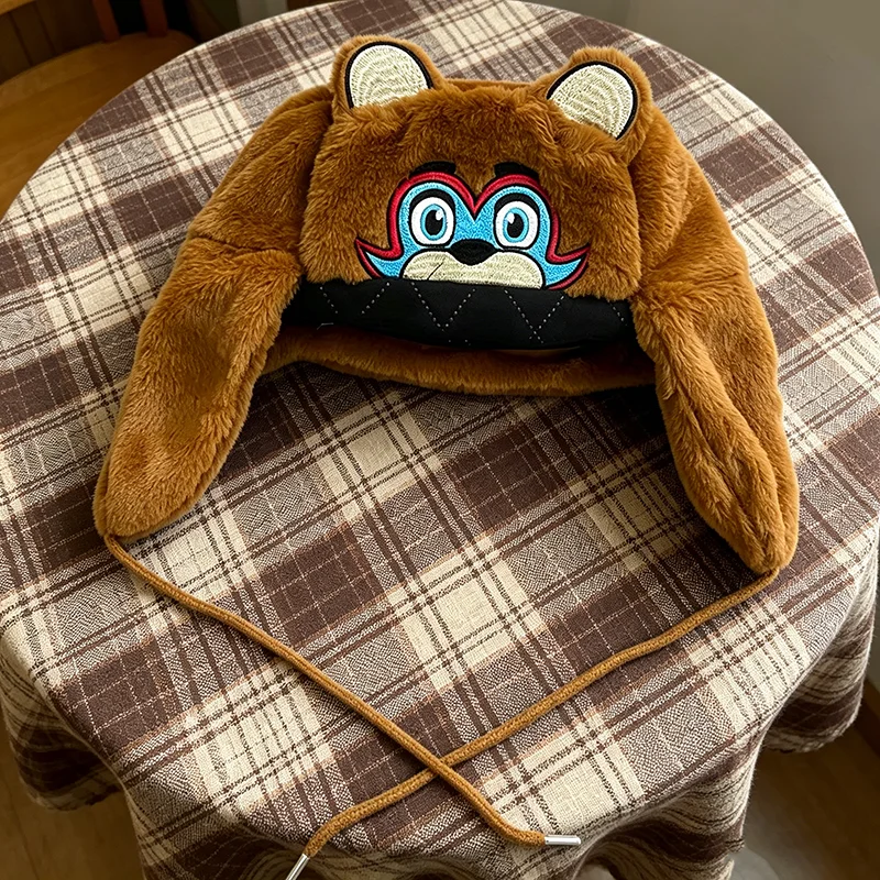 Cute and trendy brown cartoon embroidered Lei Feng hat, warm ear protection hat, holiday gift
Cute and trendy brown cartoon embroidered Lei Feng hat, warm ear protection hat, holiday gift