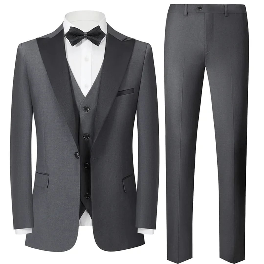 Men's Formal Suits 3-Pieces Peak Lapel Tuxedo Slim Fit For Wedding Or Party Blazer+Vest+Pants Classic Fit Tuxedo Black-tie Event
Men's Formal Suits 3-Pieces Peak Lapel Tuxedo Slim Fit For Wedding Or Party Blazer+Vest+Pants Classic Fit Tuxedo Black-tie Event