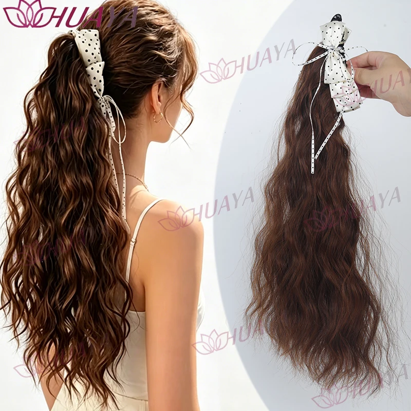 Women’s Synthetic Polka Dot Bow Ponytail Hair Extensions, Lazy Claw Clip Water Wave Curly Hairpieces for Voluminous Look
Women’s Synthetic Polka Dot Bow Ponytail Hair Extensions, Lazy Claw Clip Water Wave Curly Hairpieces for Voluminous Look
