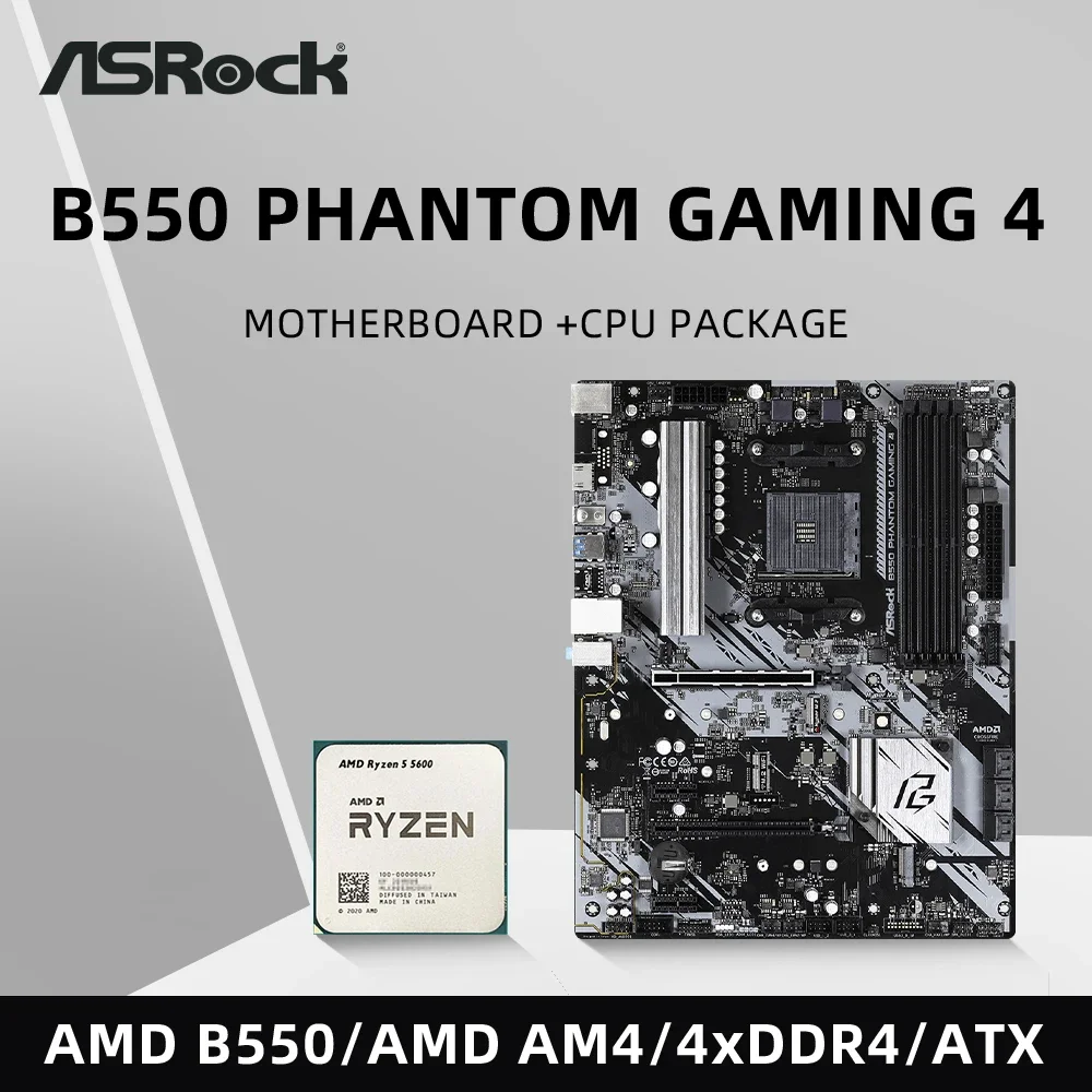 ASRock B550 Phantom Gaming 4 Комплект материнской платы с процессором Ryzen 5 5600 4xDDR4 4533 МГц M.2 NVME HDMI PCIe 4.0 ATX AM4 Материнская плата
ASRock B550 Phantom Gaming 4 Комплект материнской платы с процессором Ryzen 5 5600 4xDDR4 4533 МГц M.2 NVME HDMI PCIe 4.0 ATX AM4 Материнская плата