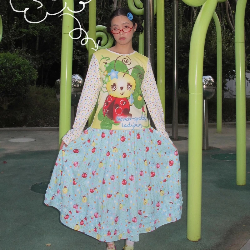 Осень 2023, новая милая повседневная свободная женская футболка с животным принтом, милые милые универсальные футболки с длинными рукавами в японском стиле, женские футболки
Осень 2023, новая милая повседневная свободная женская футболка с животным принтом, милые милые универсальные футболки с длинными рукавами в японском стиле, женские футболки