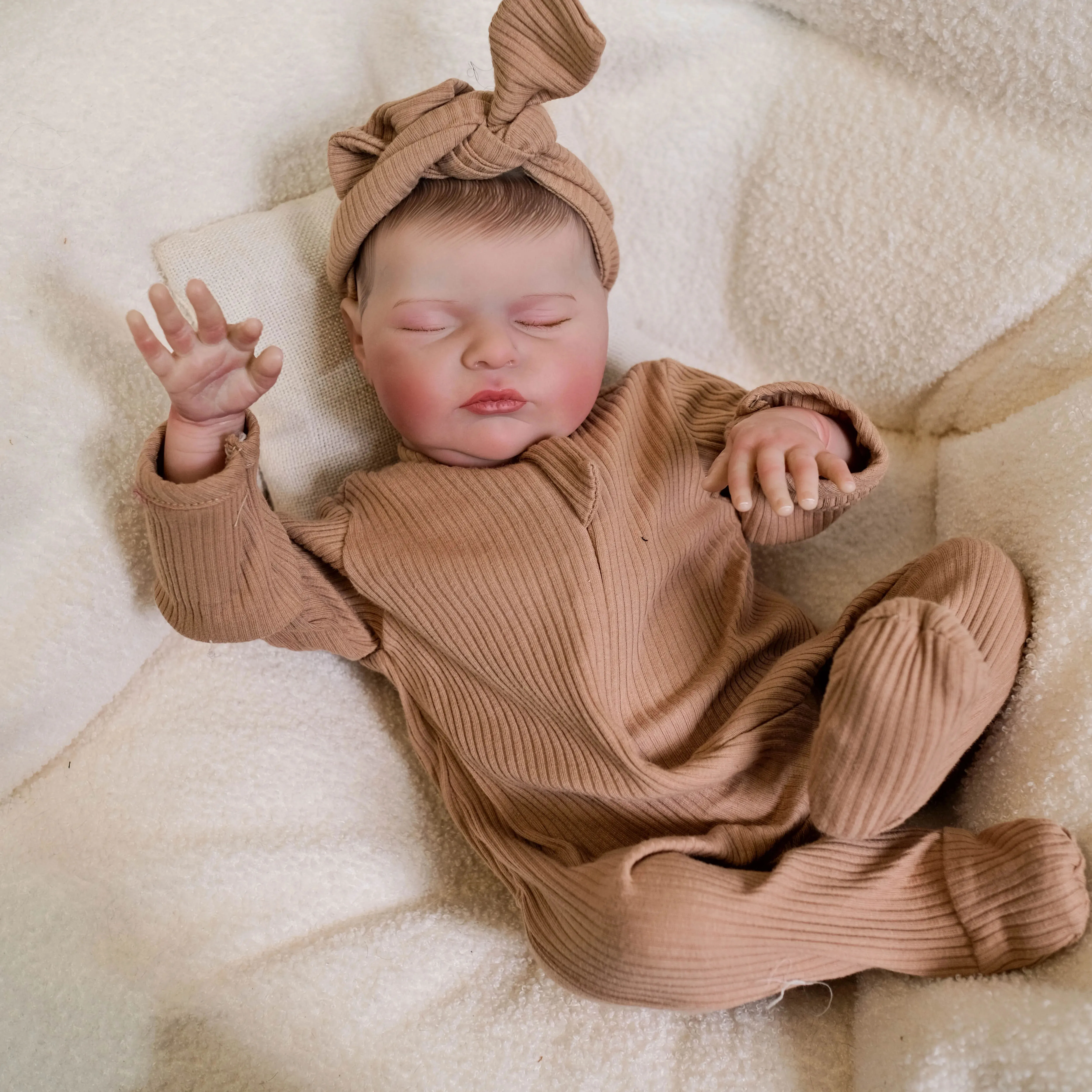 19-дюймовая мягкая ткань Laura для сна, Reborn Baby, реалистичная многослойная живопись, детская 3D-кожа с видимыми венами, волосы с корнями рук
19-дюймовая мягкая ткань Laura для сна, Reborn Baby, реалистичная многослойная живопись, детская 3D-кожа с видимыми венами, волосы с корнями рук