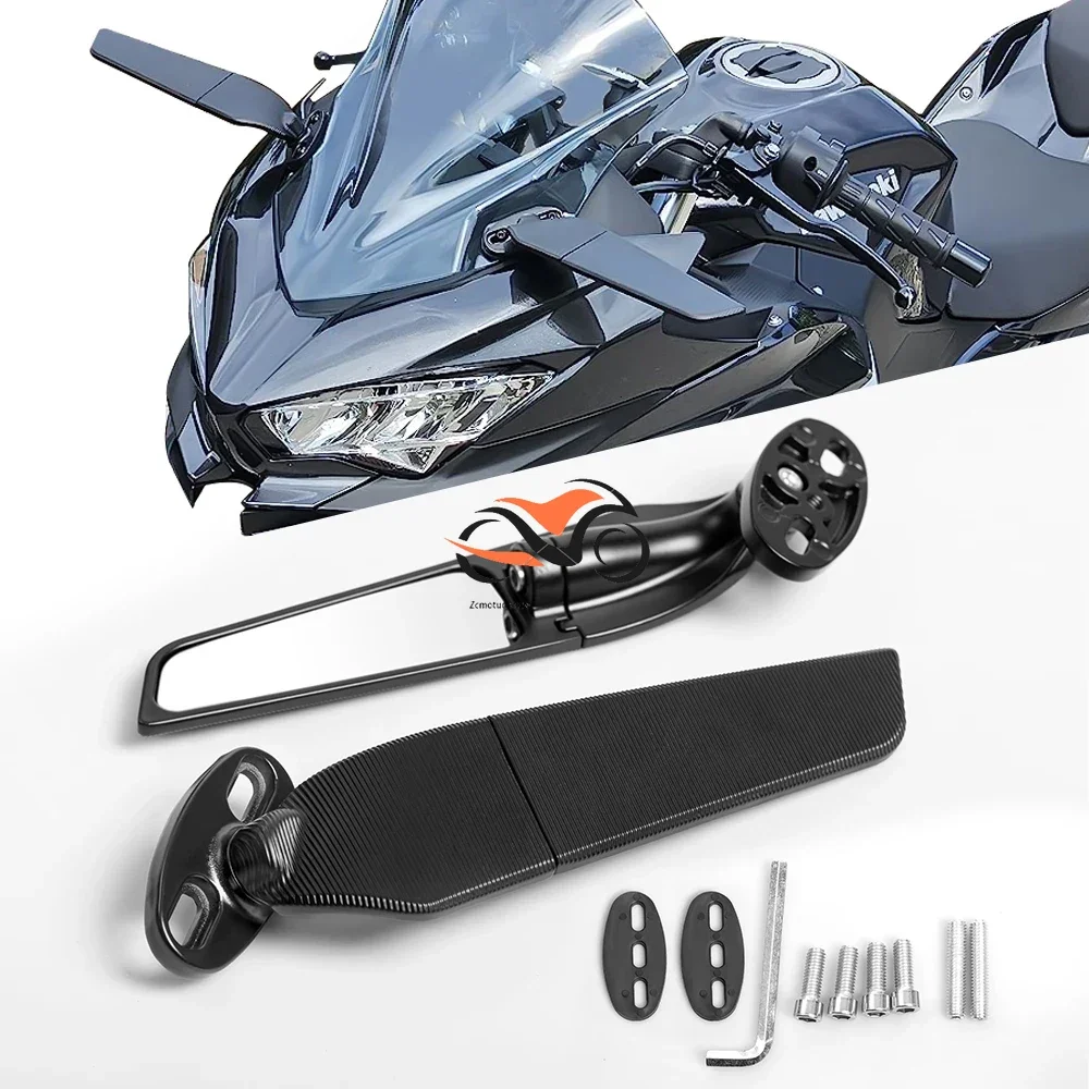 2pcs Motorcycle Rearview Mirror Adjustable Rotating Wind Wing Mirror Replacement for Ninja 250 300 H2 H4
2pcs Motorcycle Rearview Mirror Adjustable Rotating Wind Wing Mirror Replacement for Ninja 250 300 H2 H4