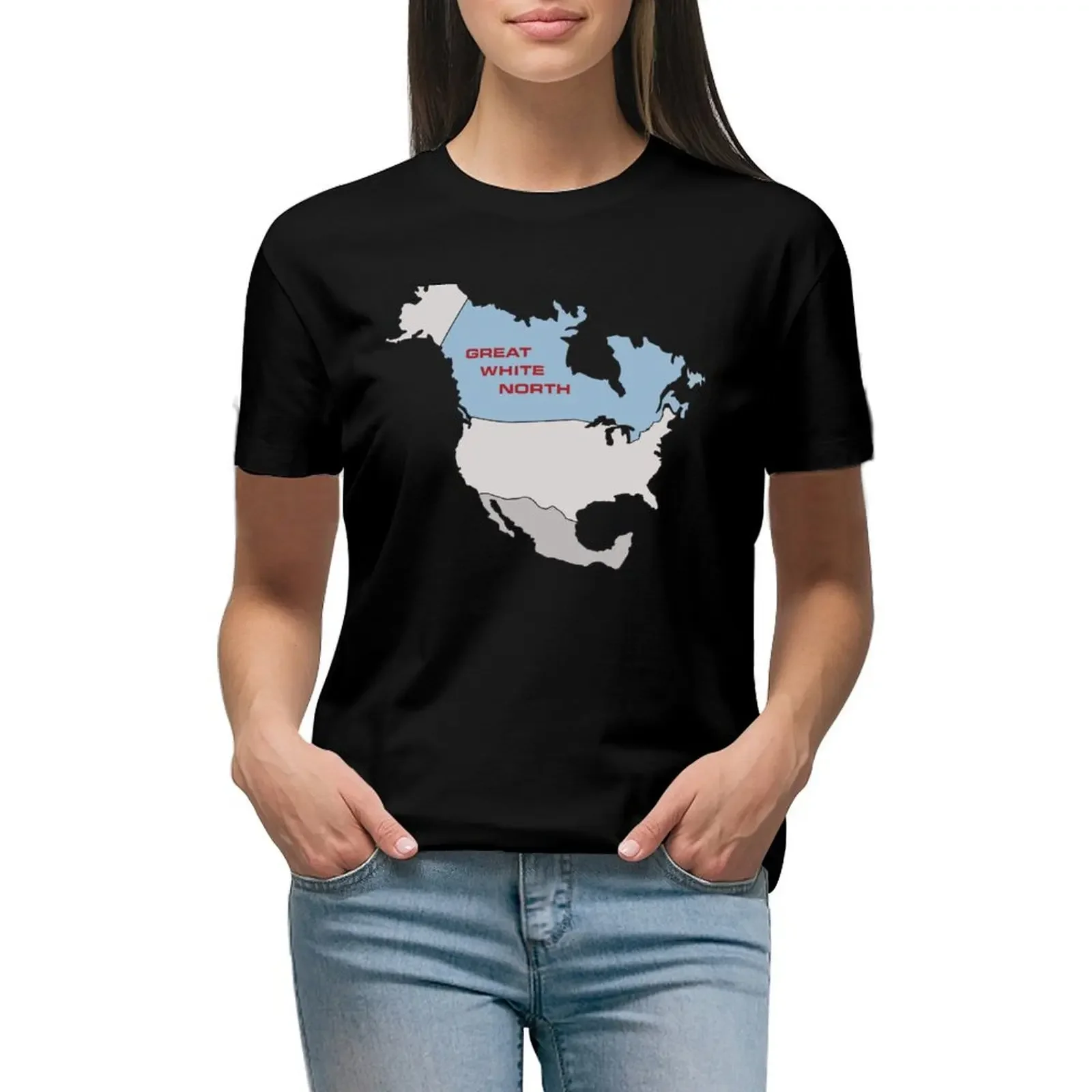 Great White North T-Shirt summer tops female anime clothes customs design your own Women's cotton t-shirt
Great White North T-Shirt summer tops female anime clothes customs design your own Women's cotton t-shirt