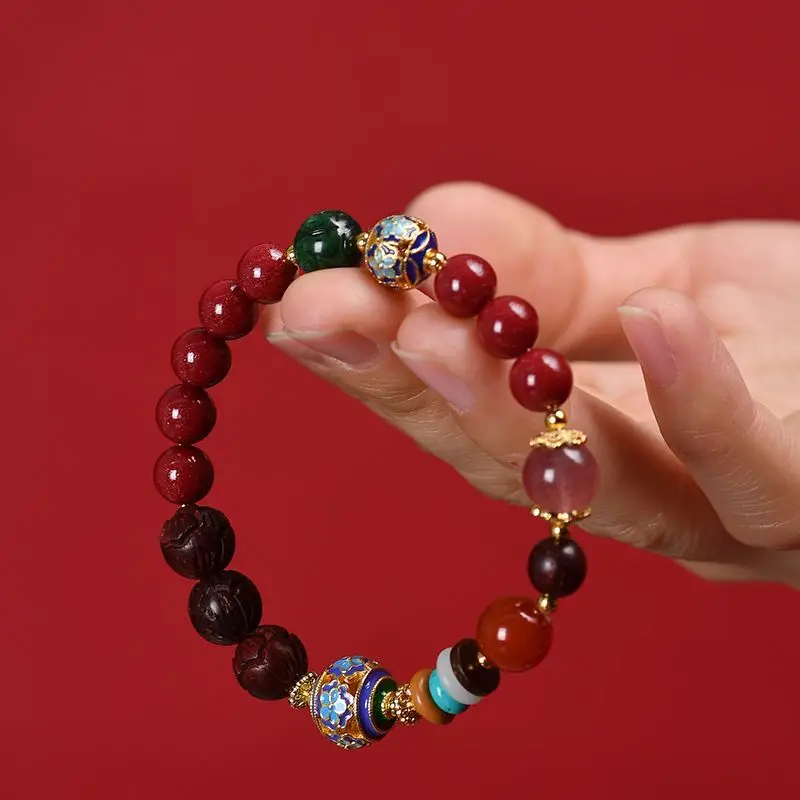 Cinnabar Duobao Bracelet Female Strawberry Crystal Leaflet Red Sandalwood Handstring Chinese Ethnic Style Valentine's Day Gift
Cinnabar Duobao Bracelet Female Strawberry Crystal Leaflet Red Sandalwood Handstring Chinese Ethnic Style Valentine's Day Gift