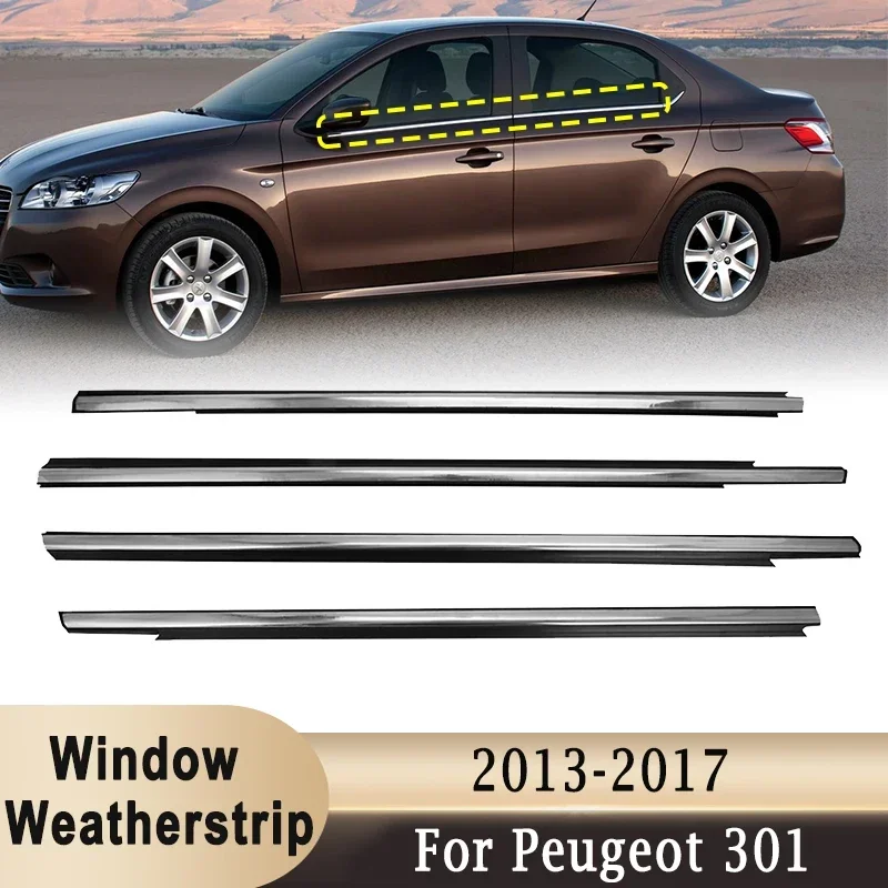 Black / Chrome Outer Window Glass Weatherstrip Trim Sealing Strips Belts for Peugeot 301 2013-2017 for Citroen elysee 2014-2016
Black / Chrome Outer Window Glass Weatherstrip Trim Sealing Strips Belts for Peugeot 301 2013-2017 for Citroen elysee 2014-2016