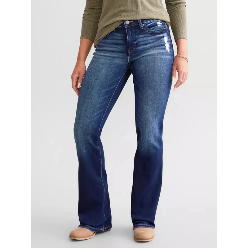 European and American Fashion Women's New Stretch Ripped Flared Jeans Pants
European and American Fashion Women's New Stretch Ripped Flared Jeans Pants