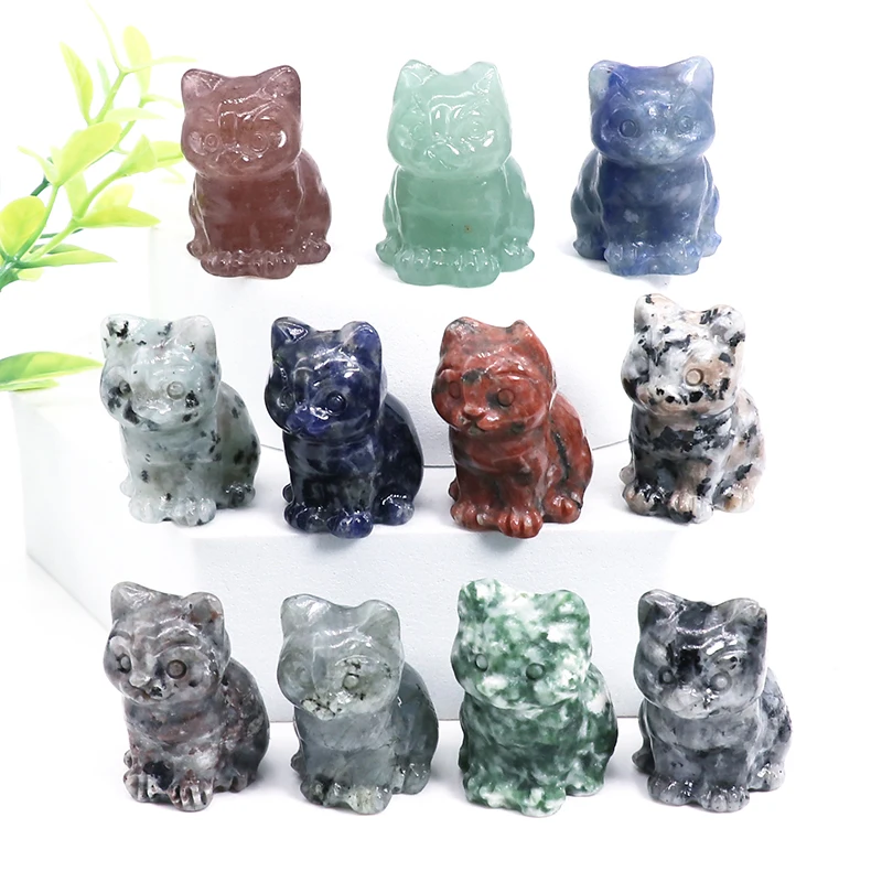 1.2" Cat Statue Natural Stone Healing Crystal Hand Carved Gemstone Lucky Quartz Animal Figurines Craft Home Decoration Gifts
1.2" Cat Statue Natural Stone Healing Crystal Hand Carved Gemstone Lucky Quartz Animal Figurines Craft Home Decoration Gifts
