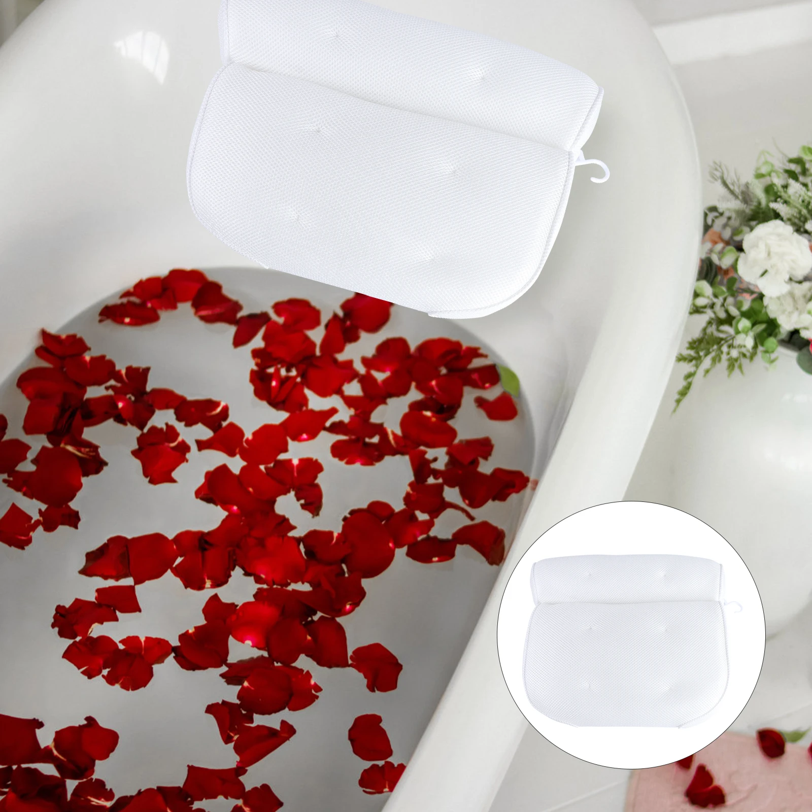 Breathable Spa Bath Pillow with Suction Cups Neck and Back Support Spa Pillow for Home Hot Tub (White)
Breathable Spa Bath Pillow with Suction Cups Neck and Back Support Spa Pillow for Home Hot Tub (White)