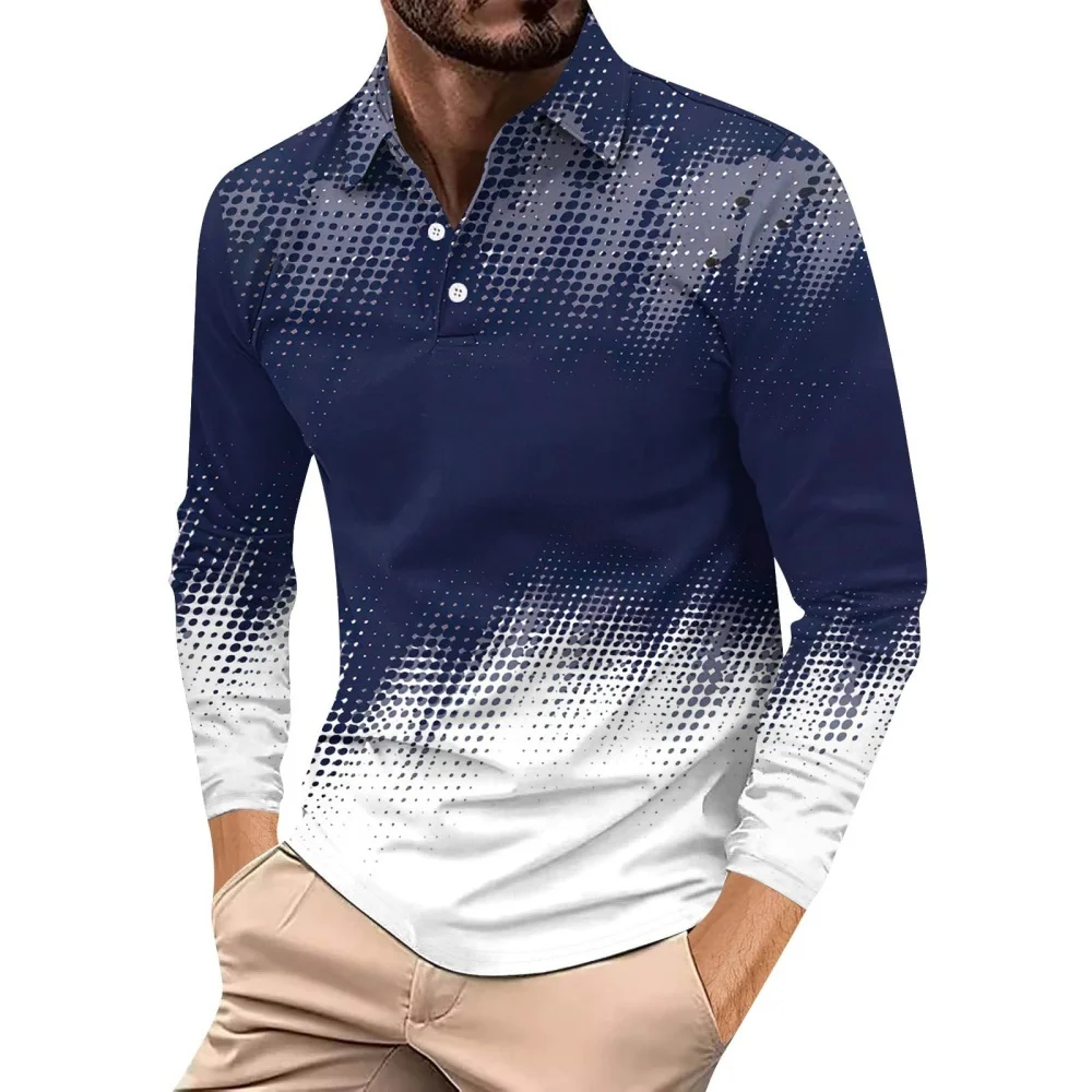 3D Print Gradient Color Men's Polo Shirt Fashion Geometic Pattern Long Sleeve Lapel Button Tops Autumn Loose Comfortable Clothes
3D Print Gradient Color Men's Polo Shirt Fashion Geometic Pattern Long Sleeve Lapel Button Tops Autumn Loose Comfortable Clothes
