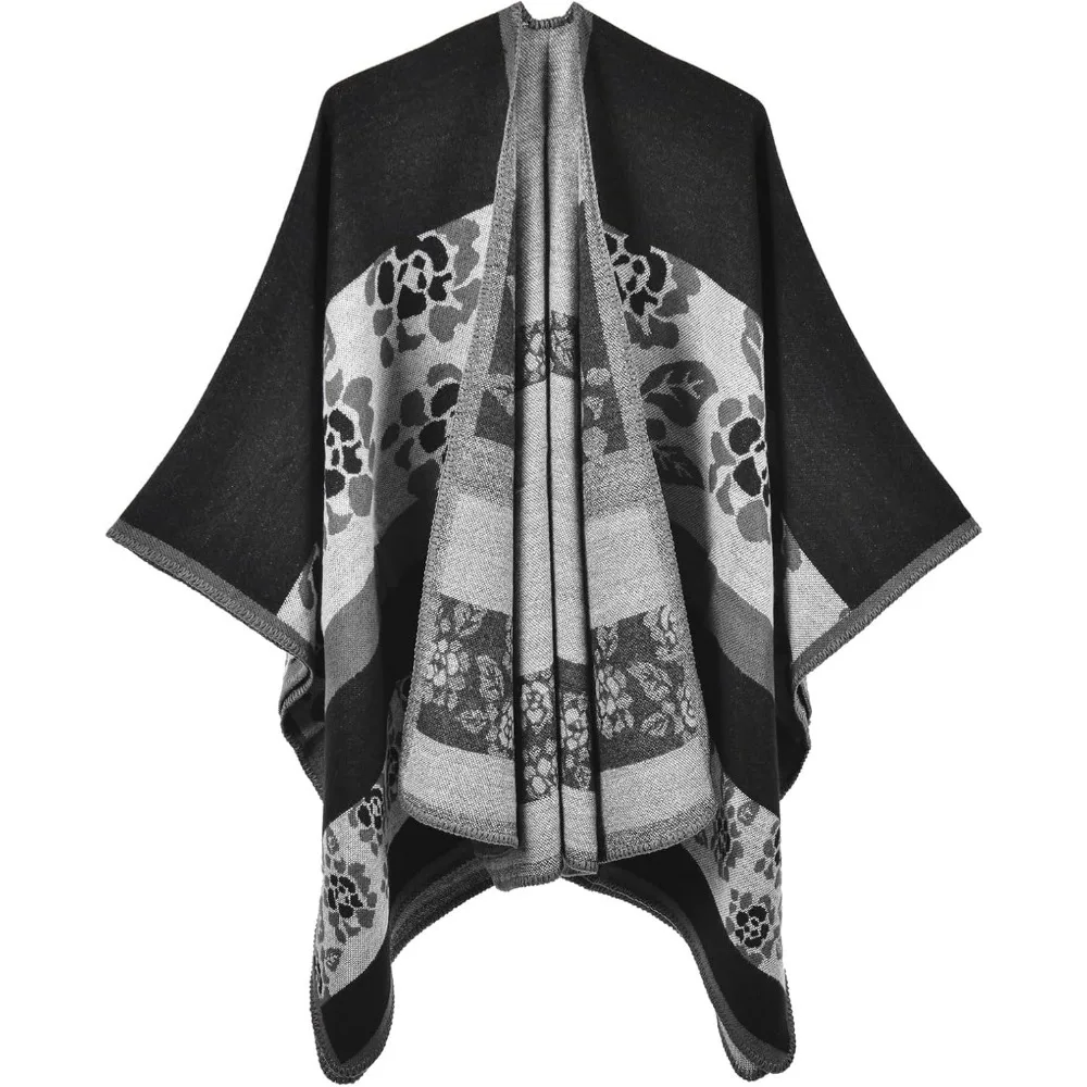 Women's shawl, front open cape, oversized sweater, autumn and winter casual open cape
Women's shawl, front open cape, oversized sweater, autumn and winter casual open cape