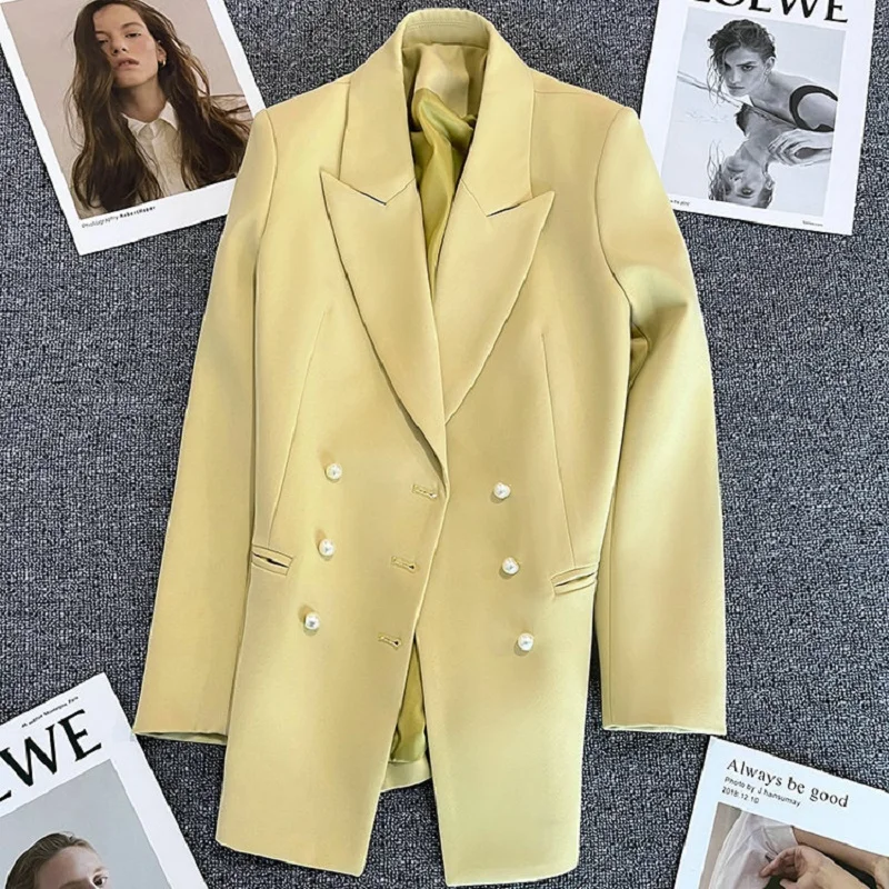 2023 Spring Autumn New Suit Coat Women's Pearl Button Pink Yellow White Commuter Casual Blazers
2023 Spring Autumn New Suit Coat Women's Pearl Button Pink Yellow White Commuter Casual Blazers