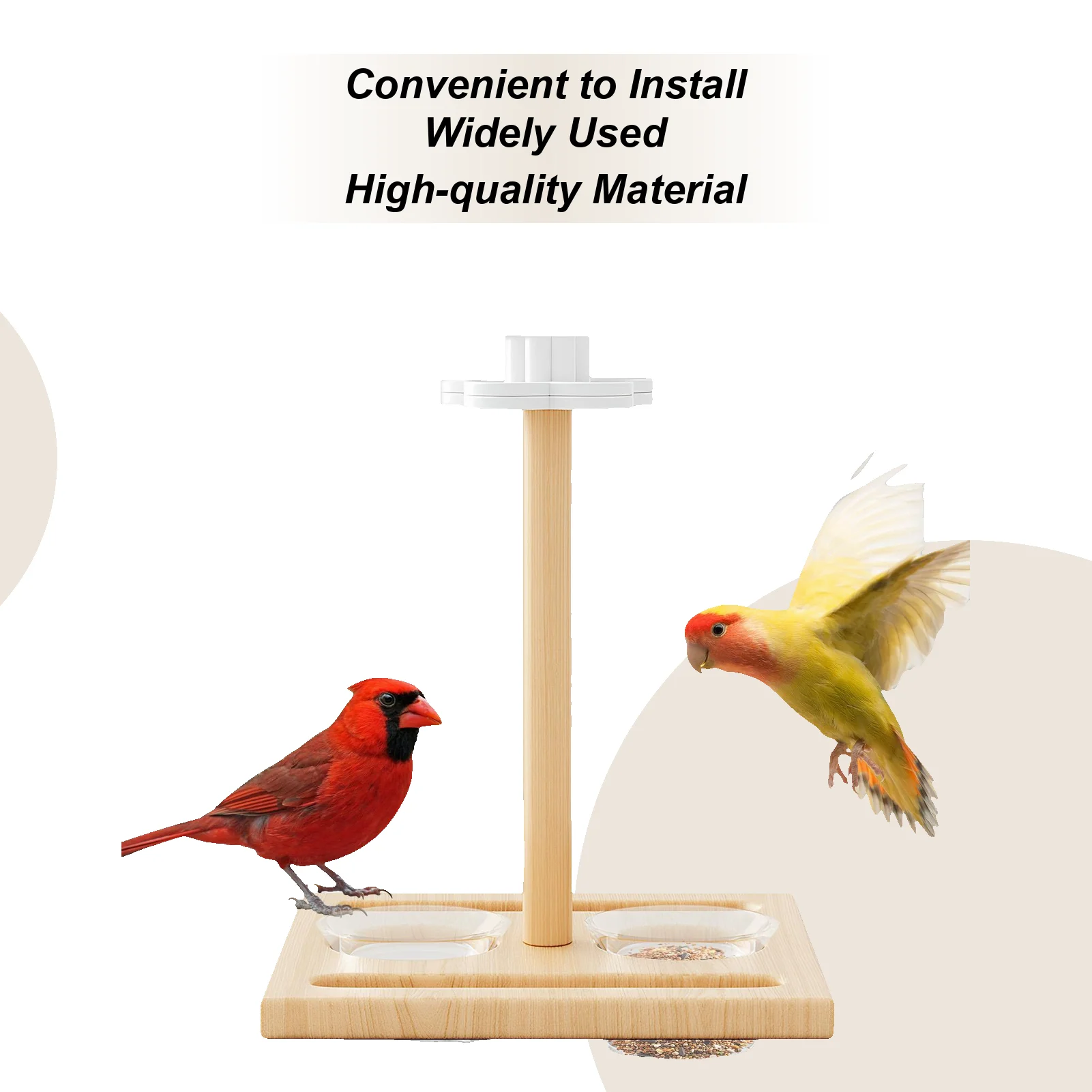 Деревянная кормушка-подставка для птиц: аксессуар для клетки, подставка для еды и воды для попугаев, конюр, неразлучников, волнистых попугайчиков
Деревянная кормушка-подставка для птиц: аксессуар для клетки, подставка для еды и воды для попугаев, конюр, неразлучников, волнистых попугайчиков