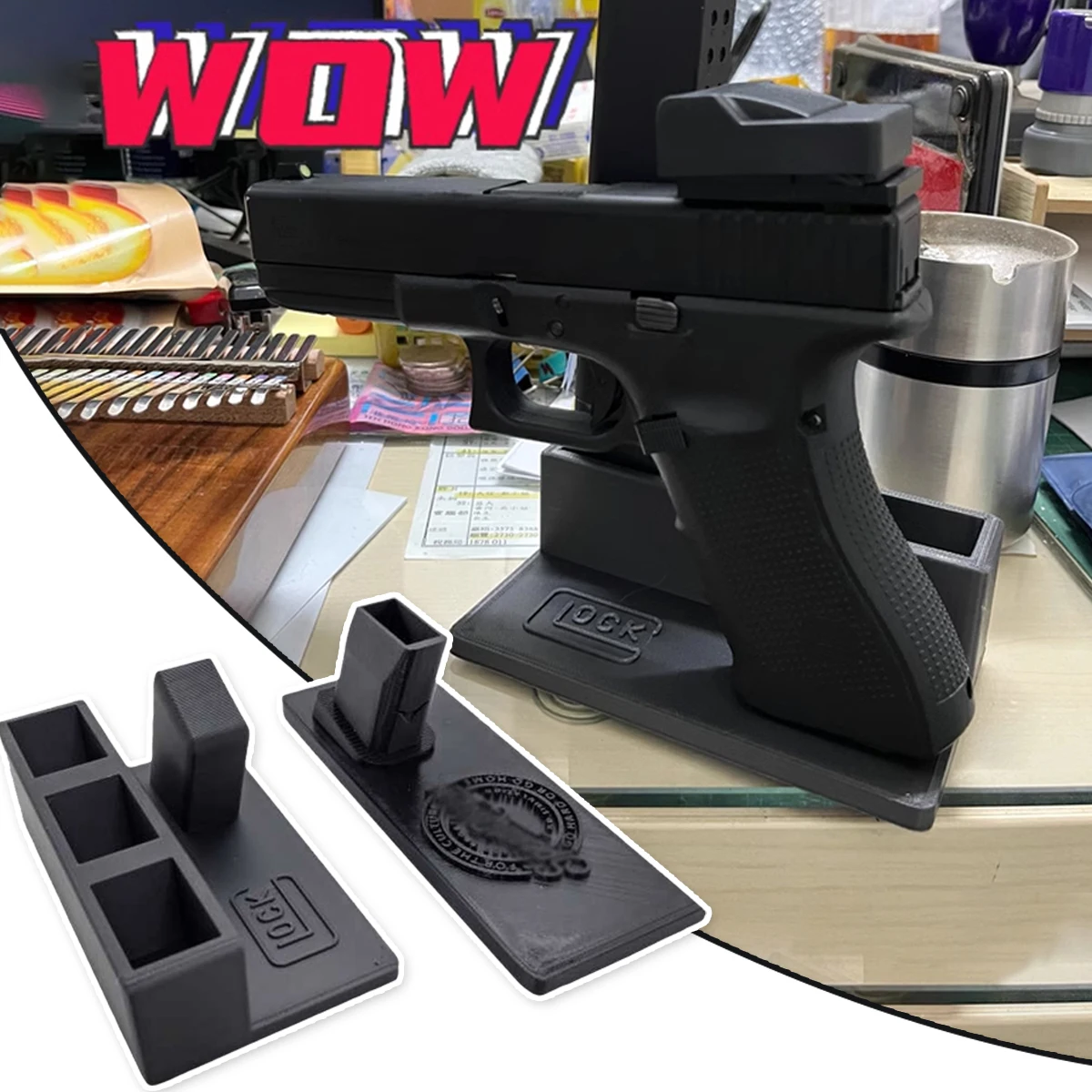 AQzxdc Pistol Display Stand Glock Toy Pistol Holder with Three Magazine Storage Slot for Military Fans Indoor Collection Display
AQzxdc Pistol Display Stand Glock Toy Pistol Holder with Three Magazine Storage Slot for Military Fans Indoor Collection Display