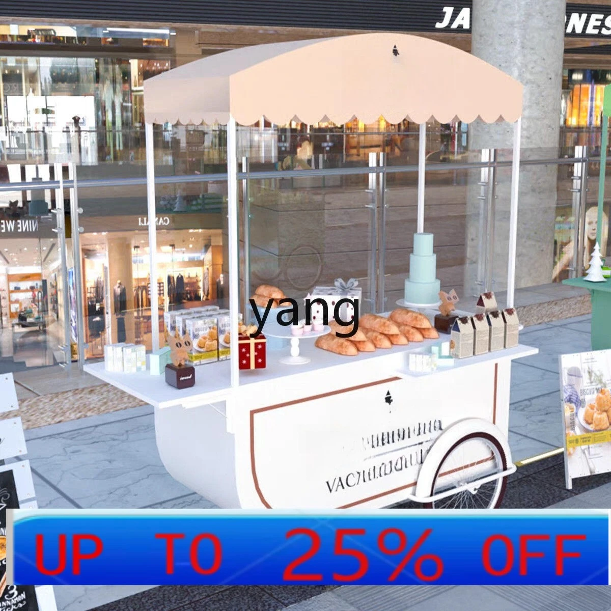 CX shopping mall stall creative wrought iron movable dining car scenic night market display car 
CX shopping mall stall creative wrought iron movable dining car scenic night market display car