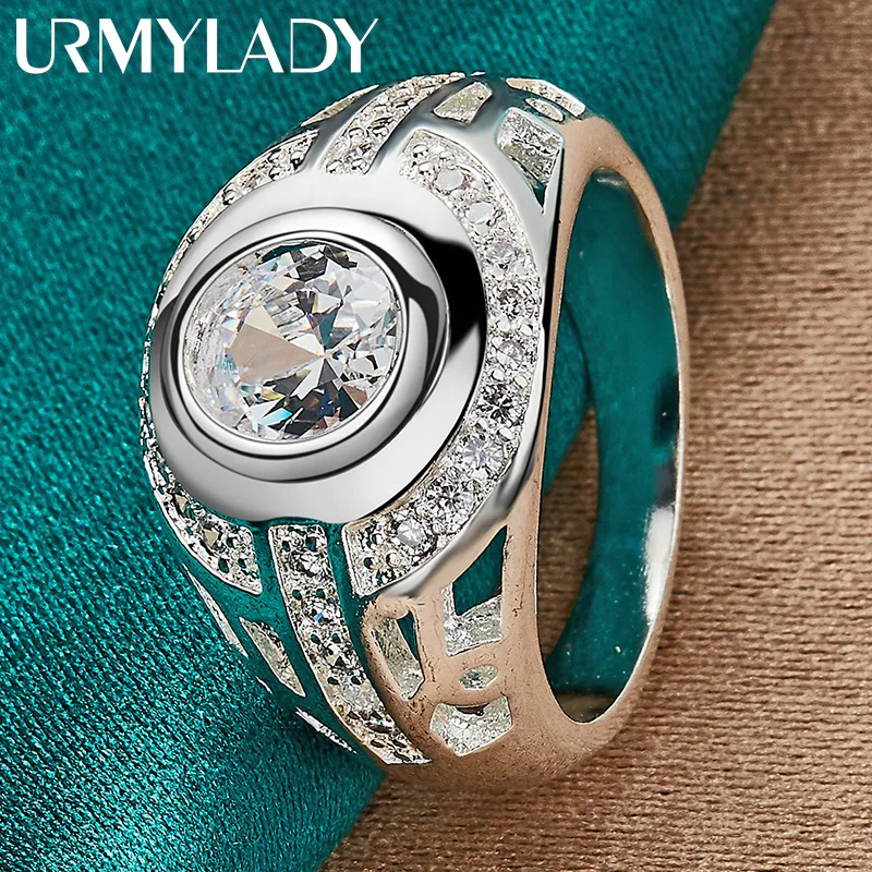 URMYLADY 925 Sterling Silver Watch Round Zircon 6-10# Ring For Women Wedding Engagement Party Fashion Charm Jewelry
URMYLADY 925 Sterling Silver Watch Round Zircon 6-10# Ring For Women Wedding Engagement Party Fashion Charm Jewelry