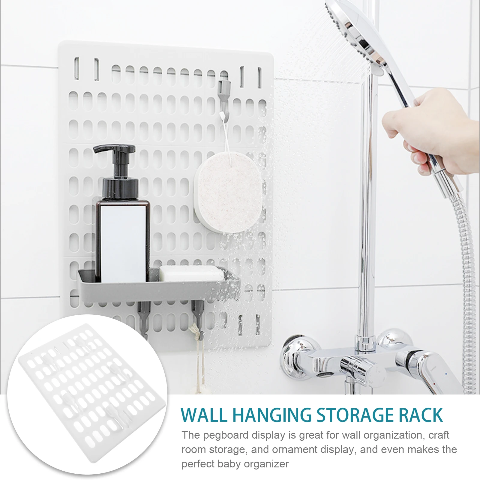 Plastic Pegboard Wall Organizer White Small Board 5 Hooks Kitchen Bathroom Tool Storage Shelves Pegboard Panel Hanging Rack
Plastic Pegboard Wall Organizer White Small Board 5 Hooks Kitchen Bathroom Tool Storage Shelves Pegboard Panel Hanging Rack