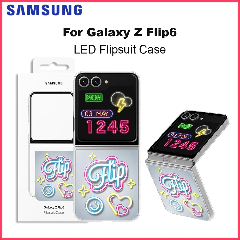 Оригинальный чехол-кейс LED Flipsuit для Samsung Galaxy Z Flip6 с отделениями для карт, защитный чехол EF-ZF741
Оригинальный чехол-кейс LED Flipsuit для Samsung Galaxy Z Flip6 с отделениями для карт, защитный чехол EF-ZF741