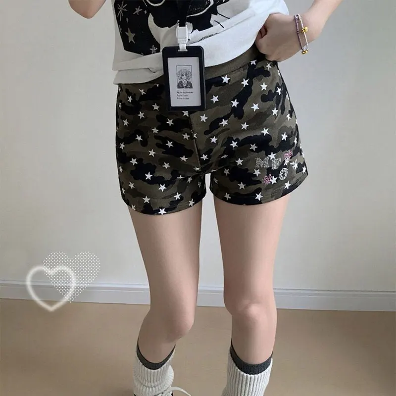 Y2K Japan Style Camouflage Star Printed Shorts Women's Clothing High Waist Summer New Fashion Rhinestones Casual Straight Shorts
Y2K Japan Style Camouflage Star Printed Shorts Women's Clothing High Waist Summer New Fashion Rhinestones Casual Straight Shorts