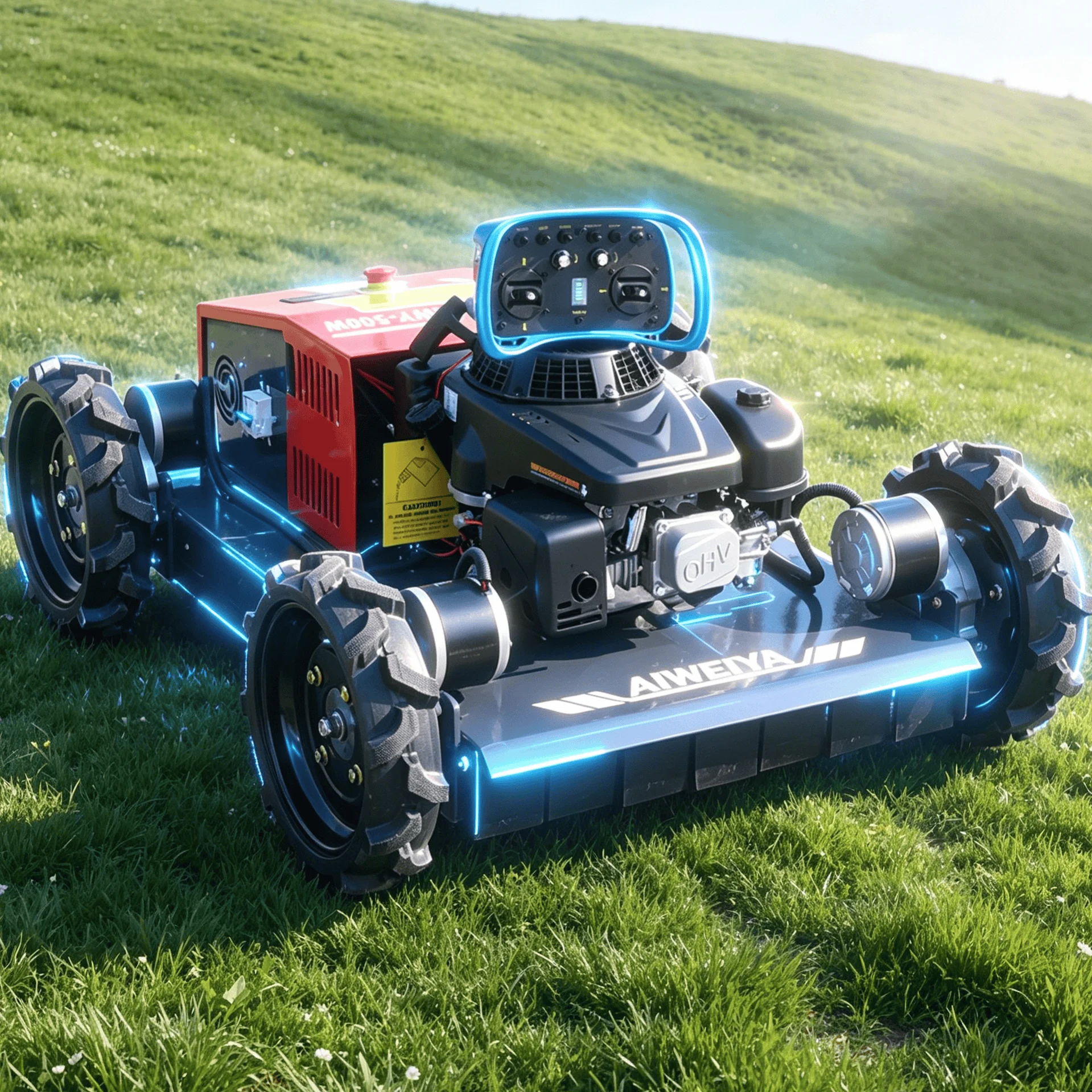 Customized adjustable cutting width petrol robot lawn mower remote control good climbing for uneven terrain home outdoor landsca
Customized adjustable cutting width petrol robot lawn mower remote control good climbing for uneven terrain home outdoor landsca