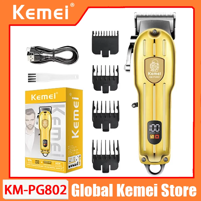Kemei KM-PG802 Electric Hair Clipper UBS Rechargeable Cordless Beard Trimmer Men Powerful Electric Hair Clipper Trimming Tool
Kemei KM-PG802 Electric Hair Clipper UBS Rechargeable Cordless Beard Trimmer Men Powerful Electric Hair Clipper Trimming Tool